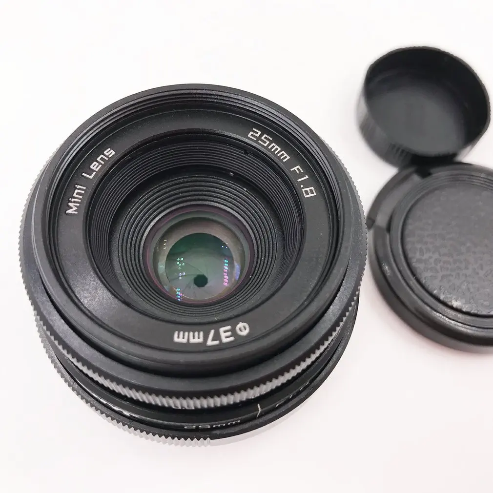 25 мм F1.8 объектив камеры Мини CCTV C крепление широкоугольный объектив для Sony для Nikon для Canon DSLR адаптер для синхронизации данных адаптер Черный