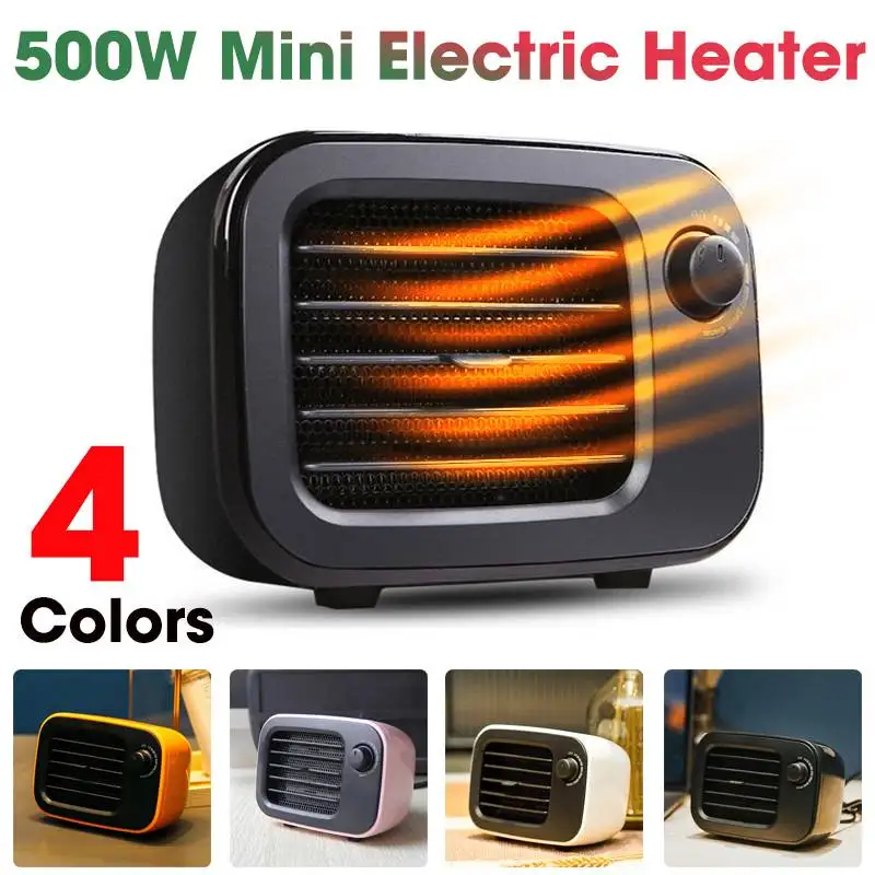 

100~240V 500W Portable Electric Heater Fan Personal Space Warmer Electric Radiator 6 Files Heating Speed Winter Warmer Machine