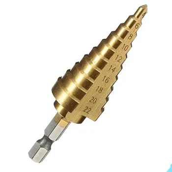 

Durable HSS Titanium Hex Shank Multifunction Cone Step Drill Bit Set New