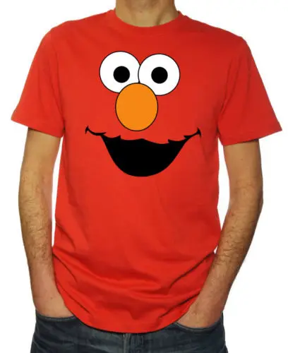 Elmo Monster Face забавный мужской костюм с персонажем вечерние красные футболки в стиле