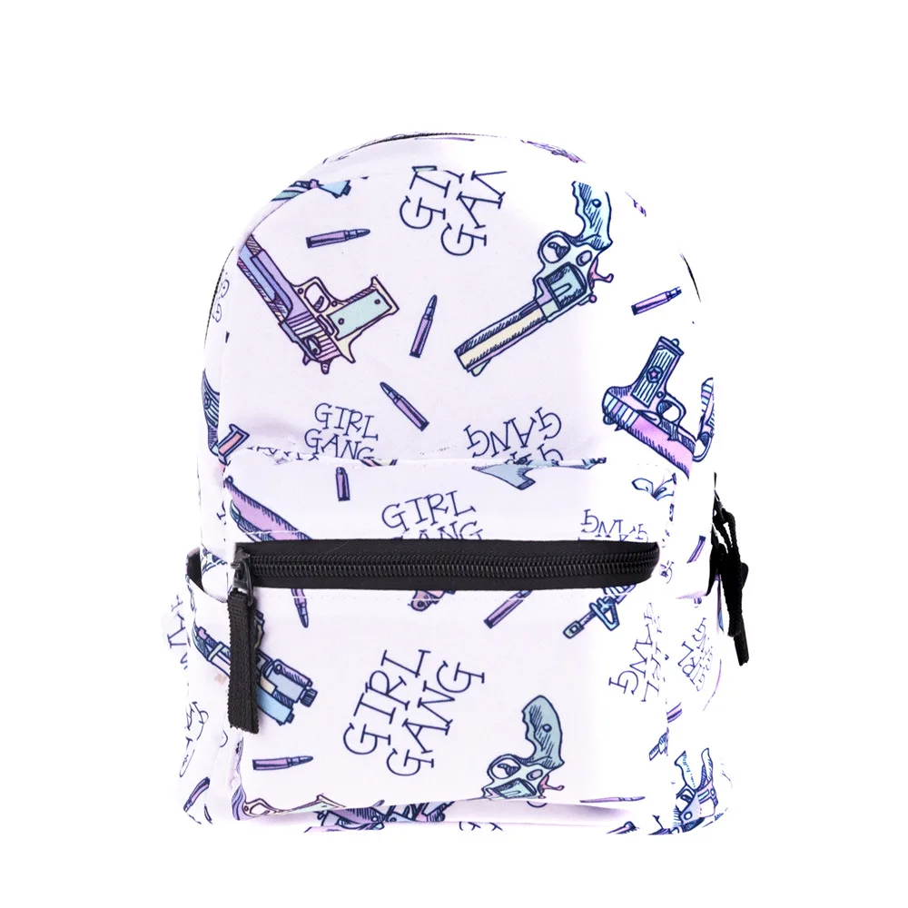 bpt42500 Женский рюкзак Mochila для девочек с принтом пистолетов, женская сумка на плечо для подростков, Многофункциональный маленький рюкзак школьный рюкзак - Цвет: bpt42500