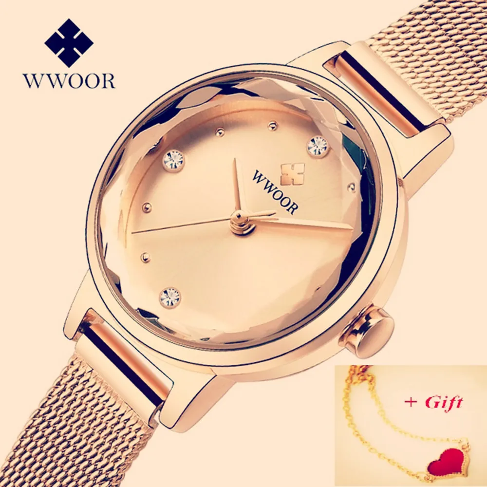Women Watches Rose-Gold Clock Gift Luxury Bracelet Stainless-Steel Waterproof Casual