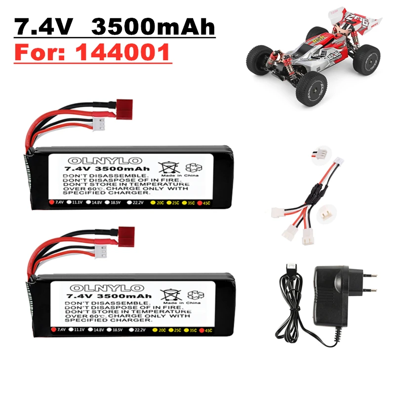 Оригинальный литий-полимерный аккумулятор Wltoys 144001 2s 7 4 В 3500 мАч