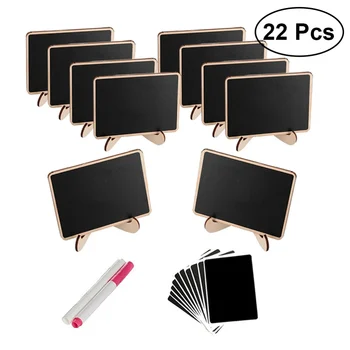 

10pcs Mini Rectangle Chalkboards with Support for Message Board Signs Home Wedding Party Table Place Card Signs