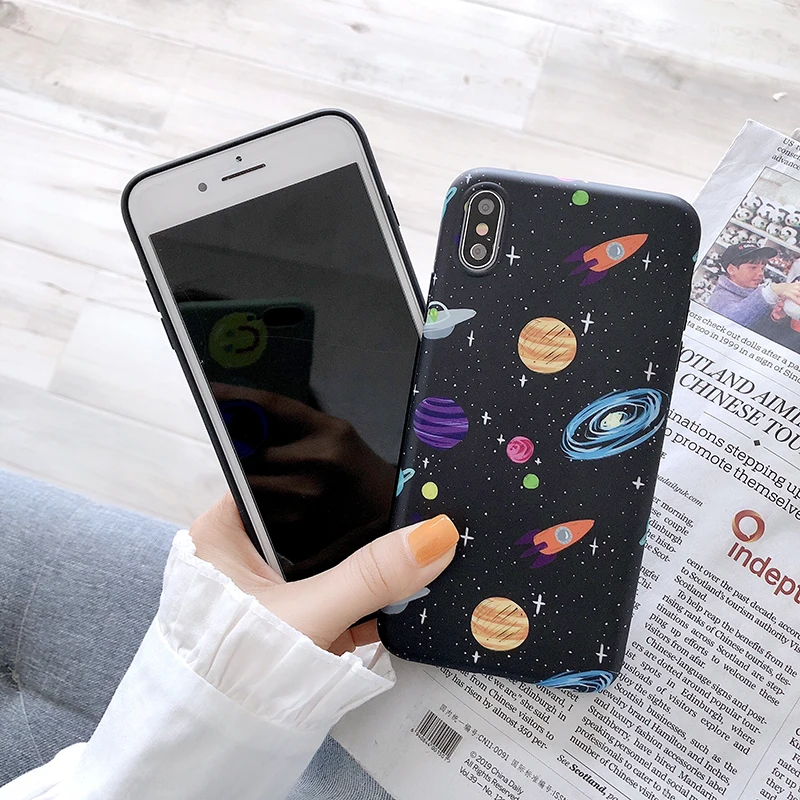 Чехлы для телефонов iphone 11Pro XS Max X XR Brilliant Space planet матовый IMD мягкий чехол для iphone 11 6 6S 7 8 Plus задняя крышка fundas
