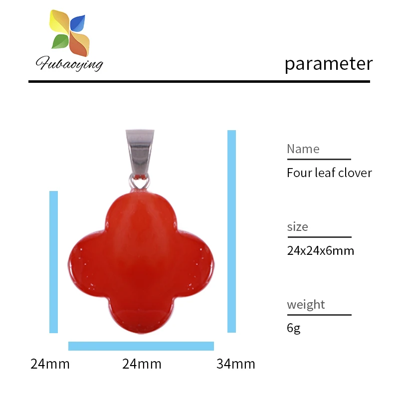 2021 Trendy Four Leaf Clover Necklace Earring Ring Charm Pendant 50pcs Natural Stone Pendant DIY Wholesale for Jewelry Making 2