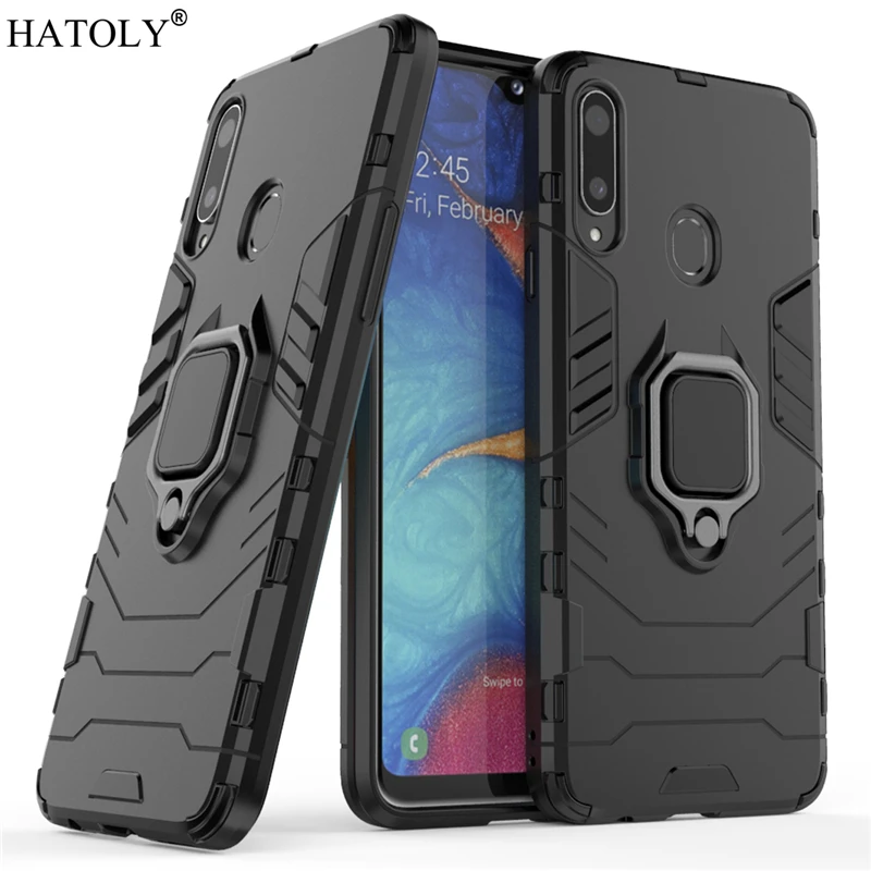 For Samsung Galaxy A20S Case Cover for Samsung A20S Finger Ring Hard PC Phone Case Protective Armor Case For Samsung Galaxy A20S
