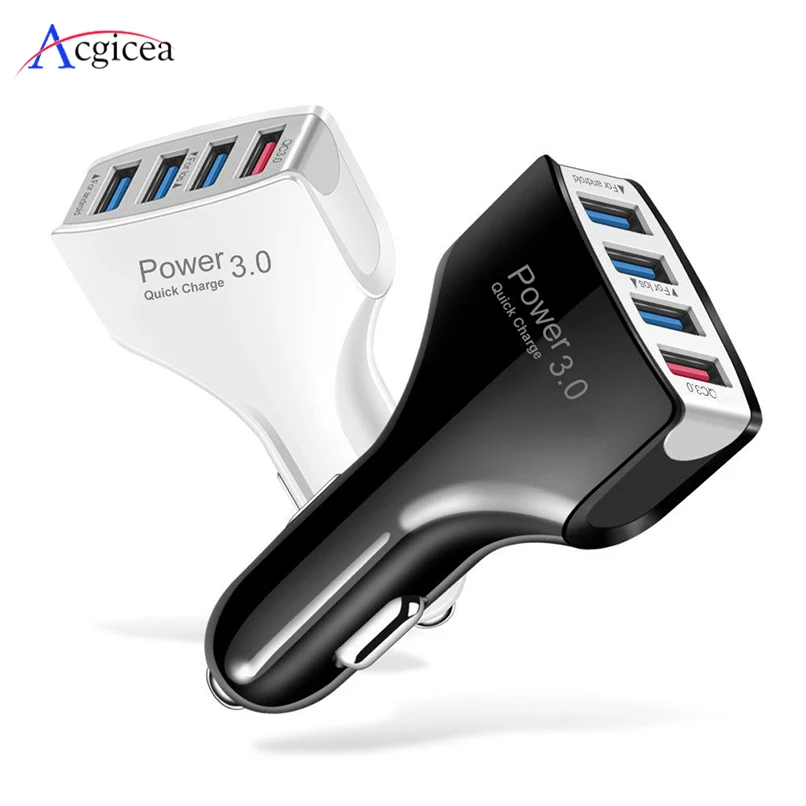 Автомобильное зарядное устройство с 4 USB портами быстрая зарядка 3 0 автомобильное
