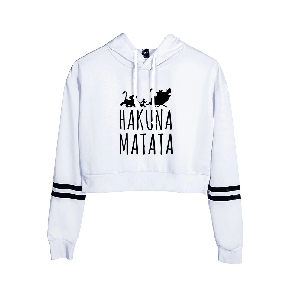  The Lion King Hakuna Matata Printing Fashion Hoodies Women High waist Sweatshirt Summer Trend Casua