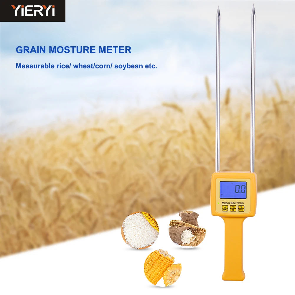 Цифровой измеритель влажности портативный измеритель влажности зерна используется для кукурузы, пшеницы, риса, бобов, пшеничной муки TK100S