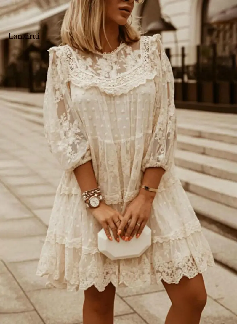 Lace Dress Women's Summer Sundress 