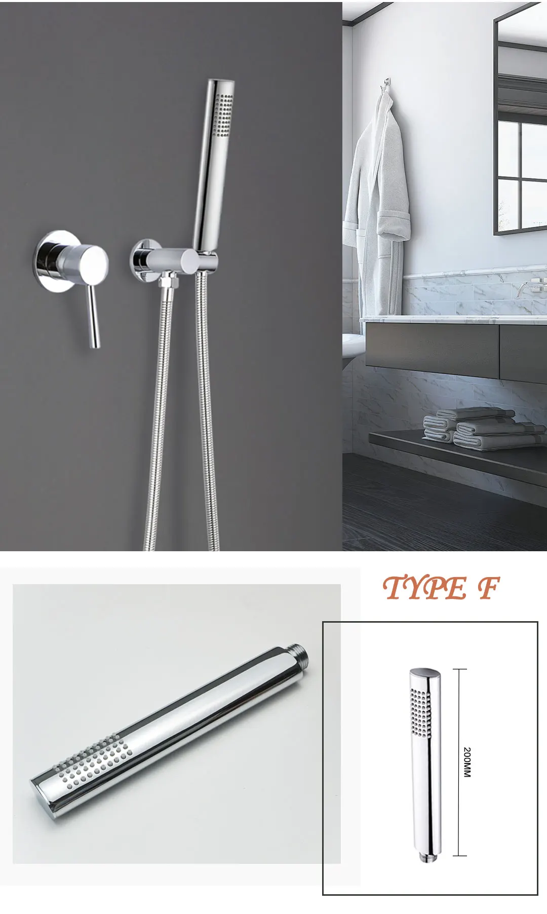 Cabeça de chuveiro de bronze, portátil, substituição,