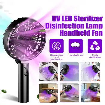

2020 2 in 1 Mini Usb Fan Portable Handheld Summer Home Outdoor Uv Led Sterilizer Portable Disinfection Lamp Handheld Fan