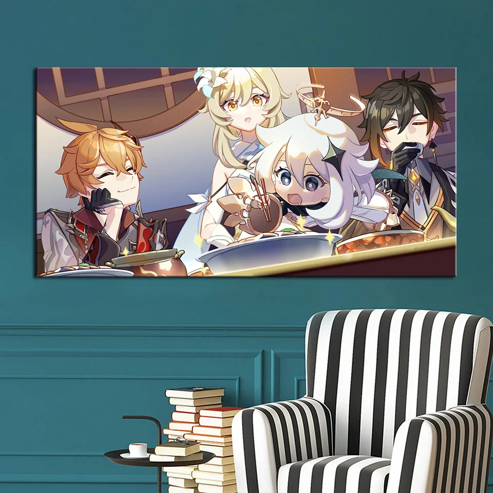 

Cuadros Anime Genshin Impact Ganyu Game Poster Wall Art Decor Canvas Print Paintings Decoration Home Decor Living Room Picture