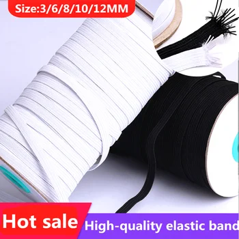 

3/6/8/10/12mm 5yards/Lot High-Elastic Sewing Elastic Ribbon Elastic Spandex Band Trim Sewing Fabric DIY Garment Accessories