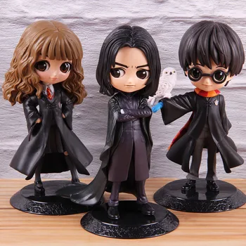 

3pcs Big Eyes Doll Cool Black Hermione Granger Harry Severus Snape Professor Collect Action Anime Figure Model Children Toy 16cm