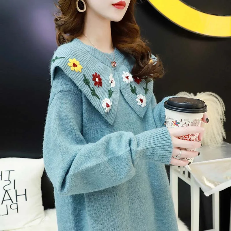 

Very Fairy Sweater Dress Women's Mid-length Loose-Fit Network Red Fire Hipster Tops Autumn And Winter 2019 New Style Sweater