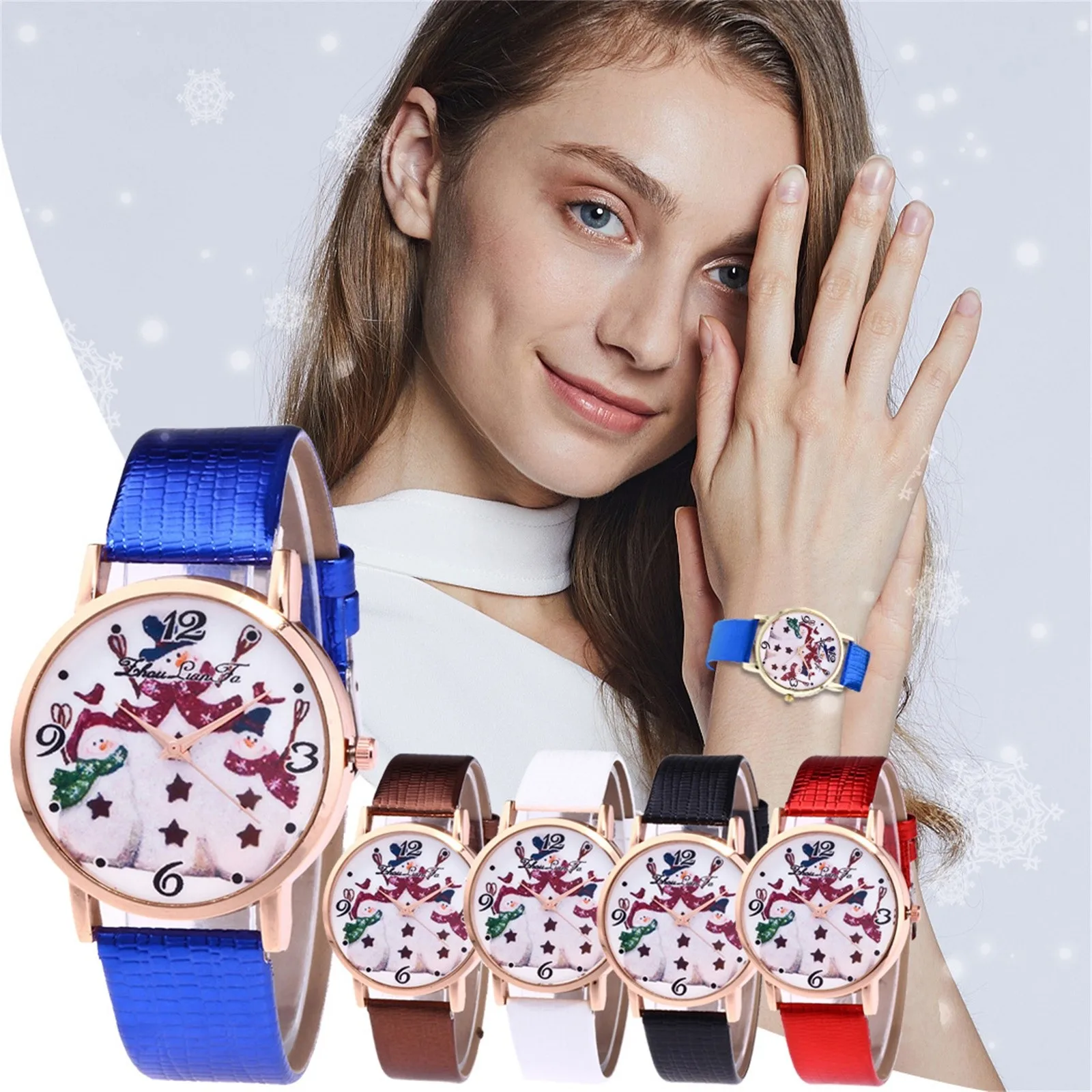 Luxury Elegant Casual Watch Quartz Watch Christmas Fashion S^imple Belt Watch Dial Ladies Quartz Christmas Watch Часы Женские afbeelding