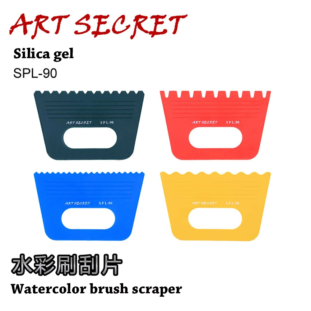 Artsecret Kunststoff Kamm Farbe Aquarell Pinsel Schaber Kunst Werkzeug Silica Gel Schrubben SPL-90 – Detail 13