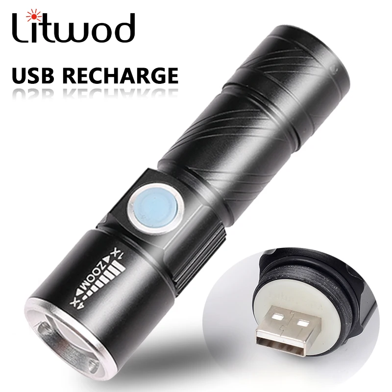 Bicycle Rechargeable Q5 LED Tactical USB Flashlight Torch Zoom Portable Lighting Bicycle Rechargeable Q5 LED Tactical USB Flashlight Torch Zoom Portable Lighting