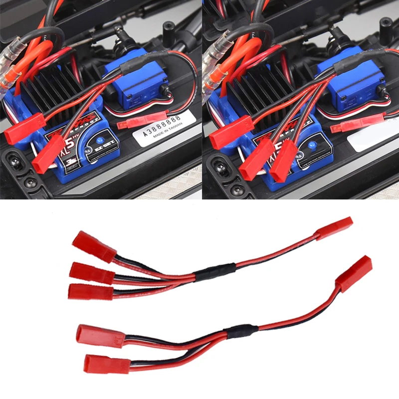 

ESC Power Cable Y Shape Wire JST Female Plug Connector Line 1 for 2/1 for 3 For 1/10 RC Car Traxxas TRX4 Tactical Unit Bronco