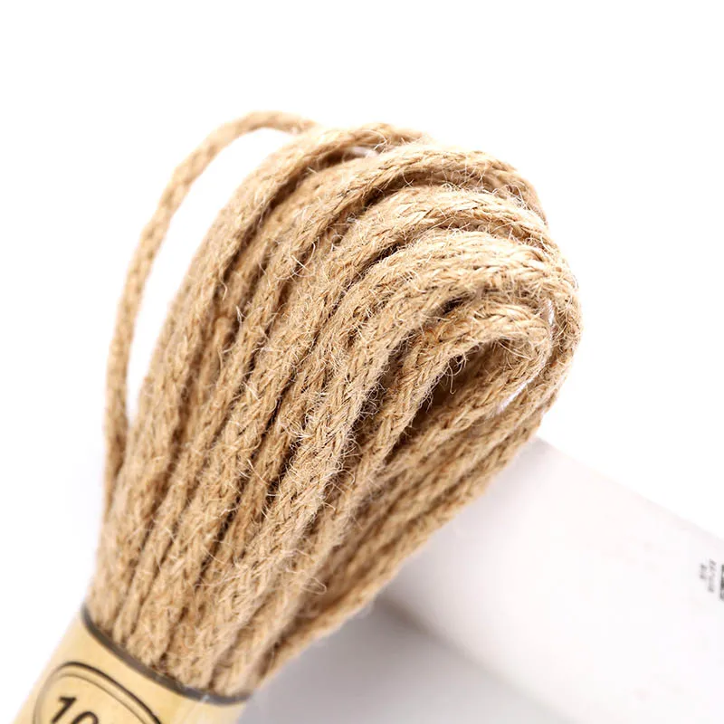 Jute Rope 5-6mm 5m Burlap Hessian Jute Twine Cord Hemp Rope String Gift Packing Wedding Party Christmas Festival Decoration Handcraft DIY