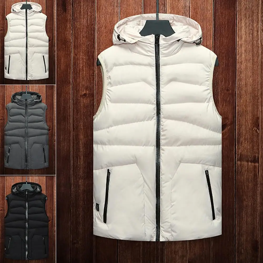 

USB Winter Intelligent Heated Warmer Vest Hooded Heating Jacket Breathable Thermal Coat For Hiking Skating