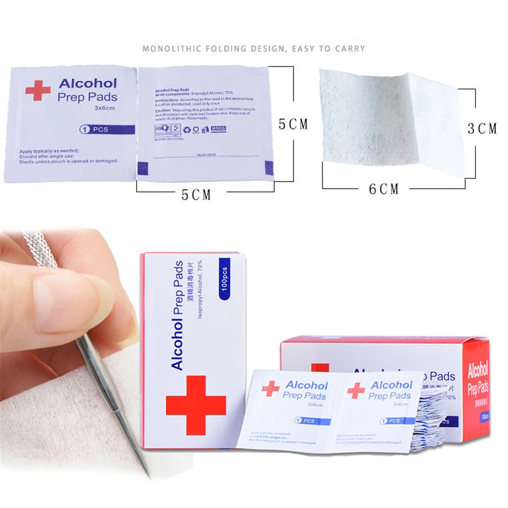 100pcslot Alcohol Prep Swap Pad Wet Wipe For Antiseptic Skin Cleaning Care Jewelry Mobile Phone Glasses Clean Tool Alcohol Pads (6)