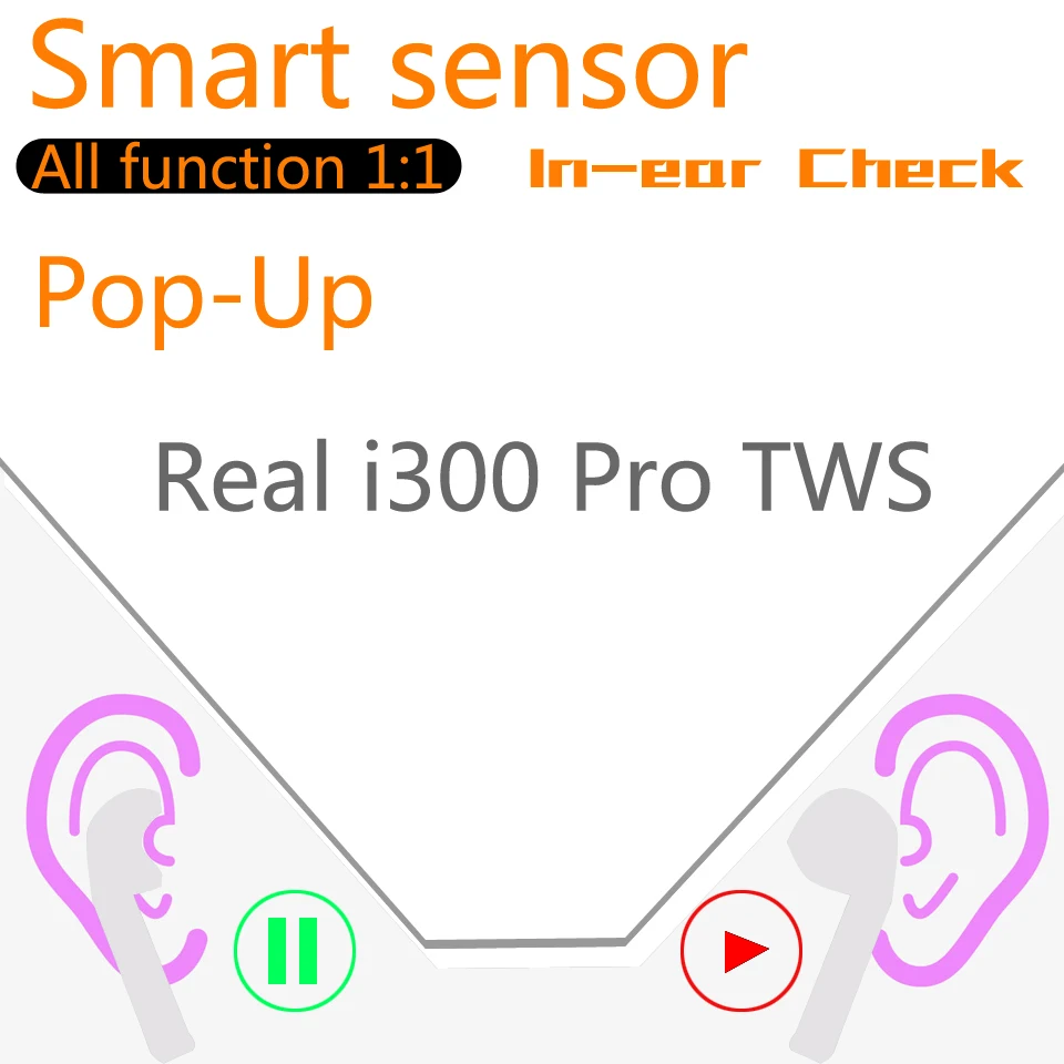 I30 real i300 pro tws 1536U размер 1:1 с беспроводной зарядкой сенсорное управление умным