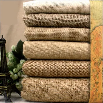 

100x150cm Natural Jute Burlap Fabric For Place mats Bags Tablecloth Background Decoration Mesh Linen Textile Cloth