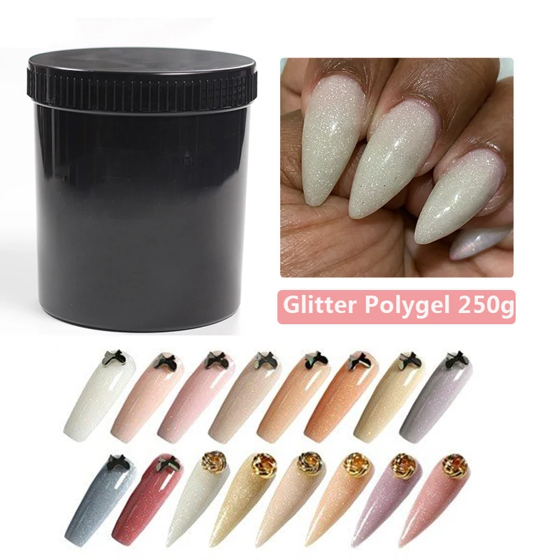 MSHARE 250g Glitter Shiny Poly Acrylic Gel Sparkling Shimer Acrylgel For Nail Extension | Красота и здоровье