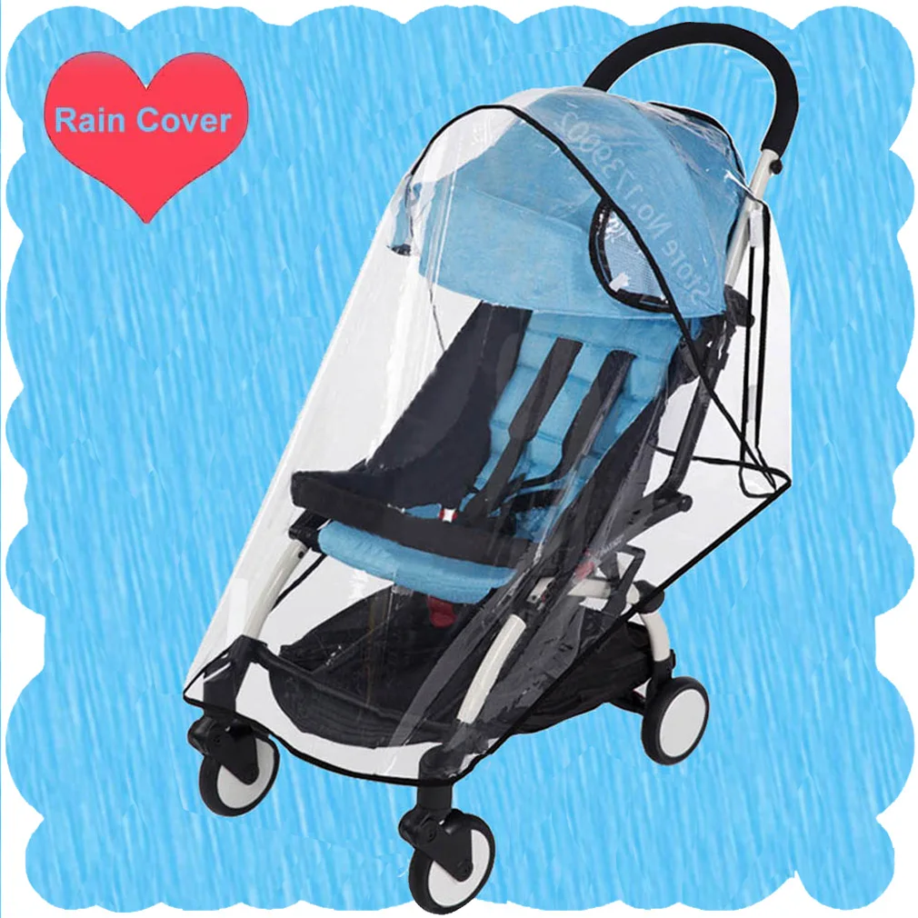 Fdit Clear Baby Stroller Rain Cover PVC Universal Waterproof Ventilation Windproof Dust Weather Shield Umbrella Pram Cover Accessory 