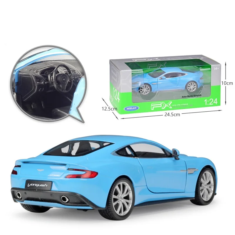 1:24 Welly модели автомобилей из сплава для Aston Martin Vanquish литая под давлением модель автомобиля детские игрушки Рождественский подарок коллекция для взрослых