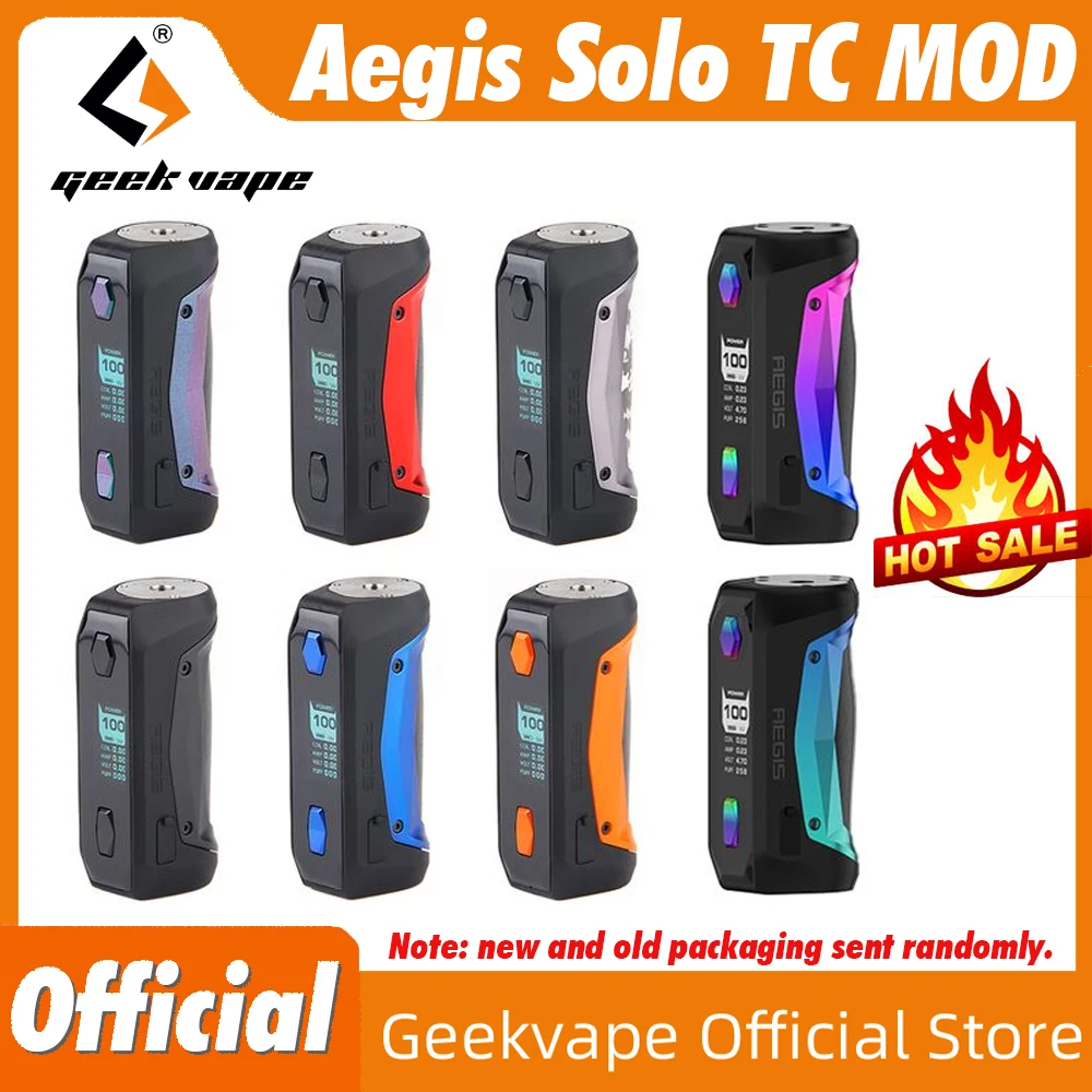 Оригинальный бокс-мод Geekvape Aegis Solo 100W TC с новейшим чипсетом 18650 электронная