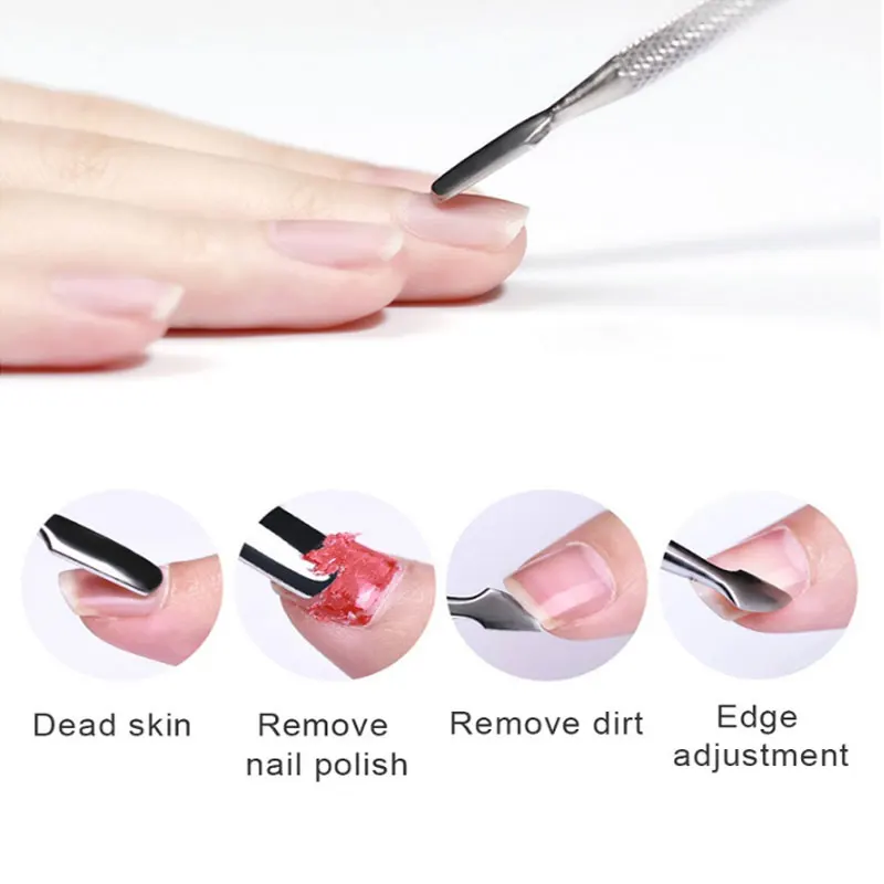 Hc9800df4088e4d1489d15b1c7b240b24m Cuticle Pusher Nail Polish Remover Gel Nail Polish Peeler Scraper Stainless Steel Clean Manicure Tool for Fingernails