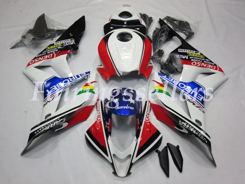 Набор впрыскивателей Мотоцикл Обтекатели Наборы подходит для Honda CBR600RR F5 07 08 2007 2008 обтекатель комплект чистый черный, белый цвет - Цвет: EuroBet