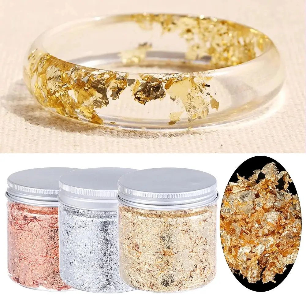 3/5/10g Shiny Gold Leaf Flake Resin Mold Fillings Decoration Gold Foil