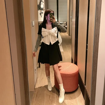 

New 2020 Spring Fashion Hot Drill Diamond Sleeve Stitching Mid Long Suit Dress Women Elegant Blazer Dress with Belt