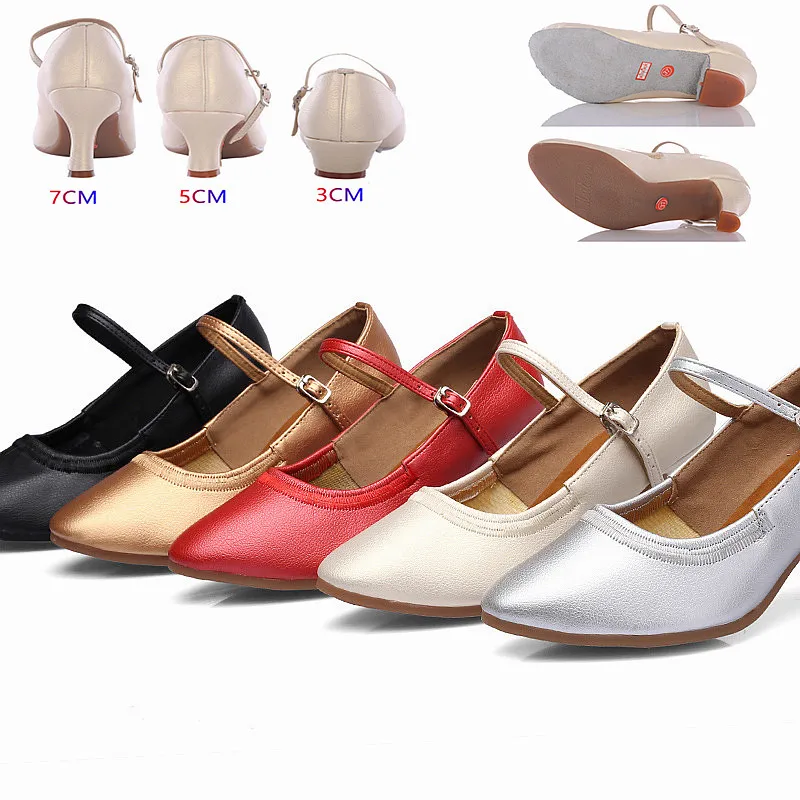 Dance Shoes Women Girls Standard Dancing Shoes High Heeled Ballroom Latin Dance 5CM 7CM Heel