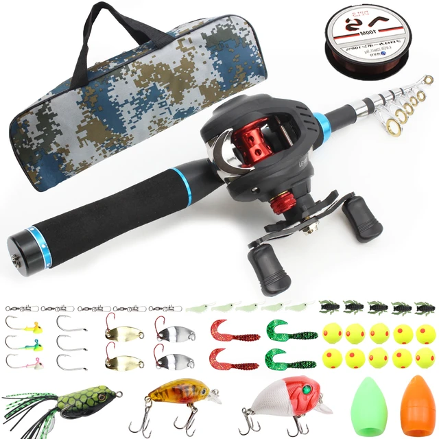 NEW 1.65M carbon Telescopic Casting Fishing Rod and Reels Casting Rod Hook  Lures Hard Fishing Bag Combos Novice fishing gear - AliExpress