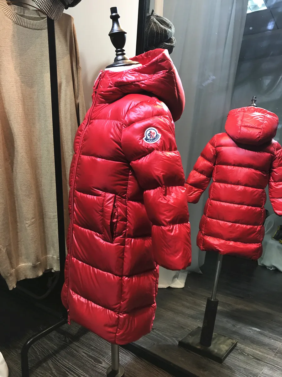 Теплые зимние пуховые куртки для мальчиков и девочек, размер-30 градусов зимнее пальто для мальчиков детская утепленная длинная Водонепроницаемая парка с капюшоном 100-160