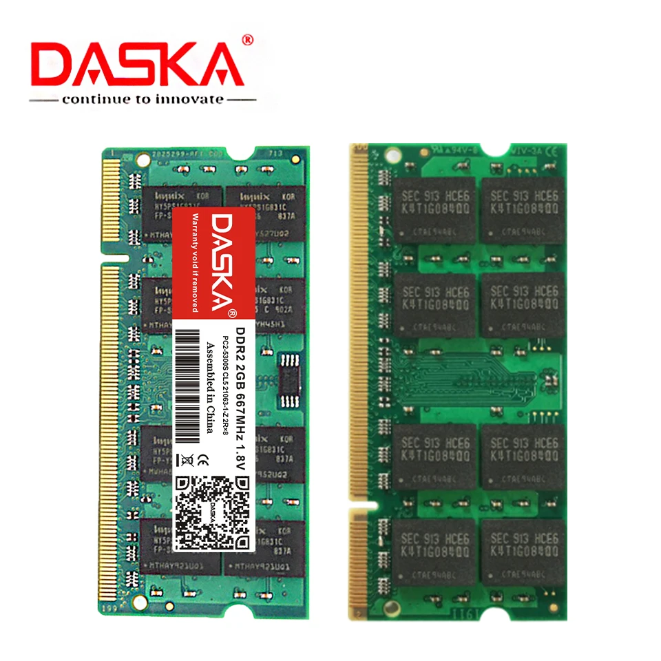  DASKA ddr2 2GB 4GB ram sodimm Laptop Memory PC2-5300/6400 800 667mhz 200pin 1.8V ddr 2 for Notebook