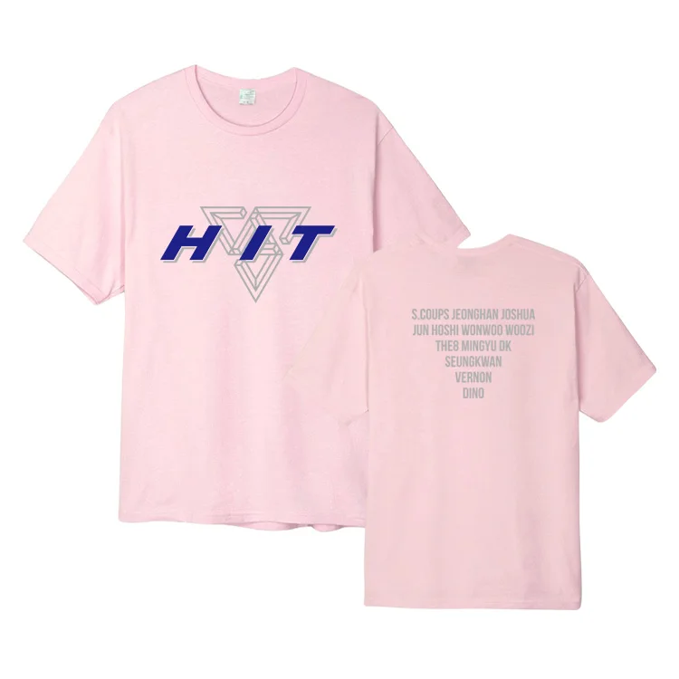 pink Альбом Seventeen, хит лета, kpop, одежда, футболка с короткими рукавами, мужская и женская трендовая свободная летняя футболка в Корейском стиле - Цвет: pink