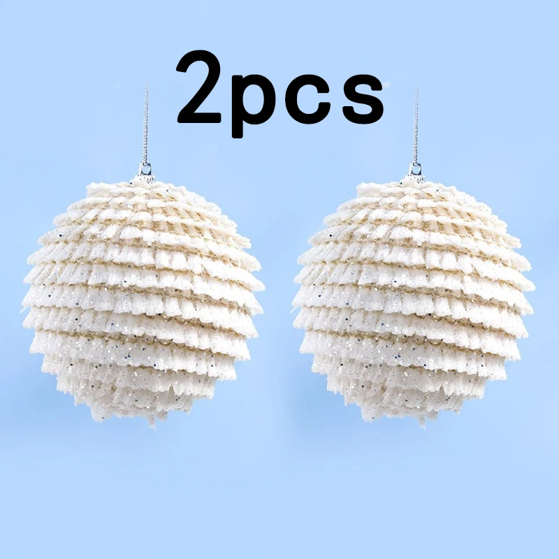 

Hanging Christmas Tree Room Decorations Foam 2pcs Optional Types White Balls Xmas Window Decorations