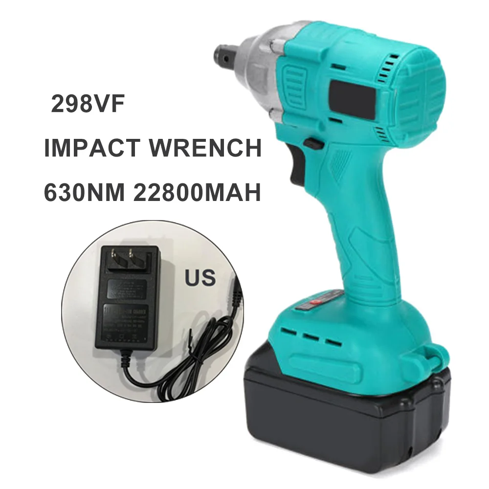 

Wrench With Battery 168VF 630NM Electric Cordless Impact Wrench Drill Socket W/ LED Light & Battery US/UK/AU/EU