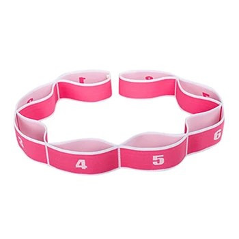 

ELOS-Yoga Stretching Belt Fitness Yoga Pilates Elastic Band 8 Loop Elastic Nylon Latex Tape Stretching Belt