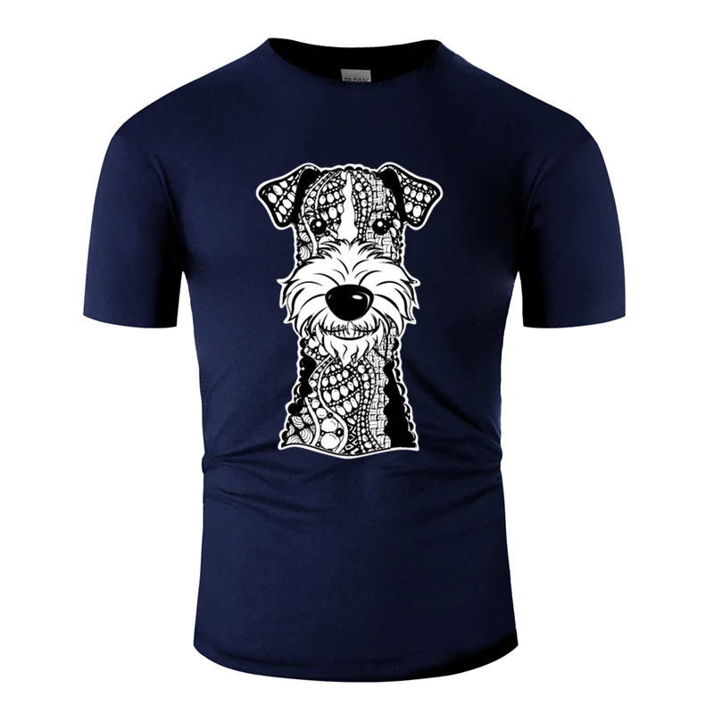 Men-Navy Blue Футболка с принтом "Better wire", "fox terrier", для мужчин и женщин,,, одноцветная футболка, короткий рукав, большой размер S~ 5xl - Цвет: Men-Navy Blue