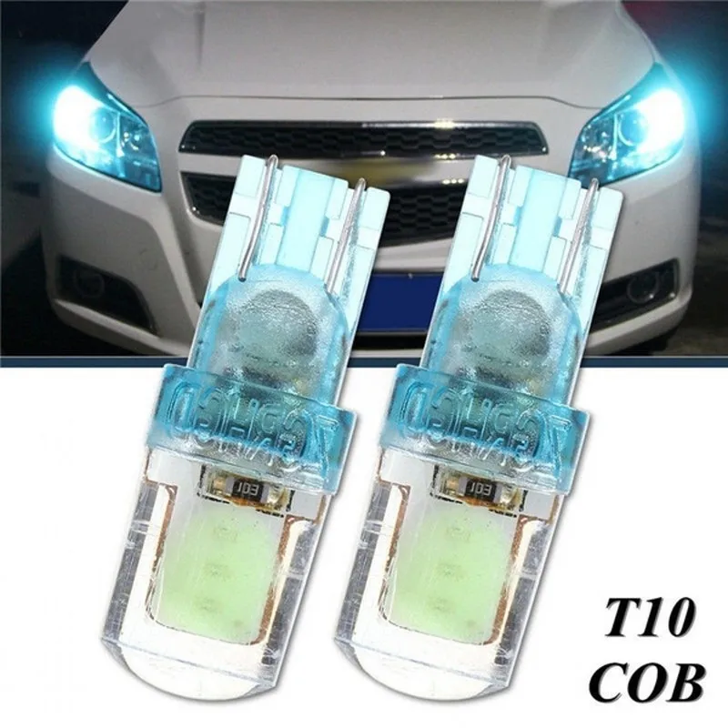 

2pcs LED T10 194 168 W5W COB LED Car Silica License Plate Width Light Bulb Ice Lamp Silica Car Bright bulbs
