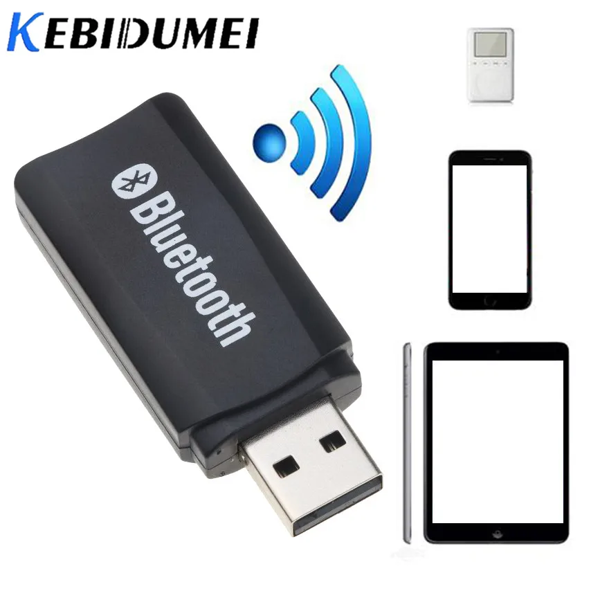 Kebidumei беспроводной USB ключ Bluetooth 5,0 приемник адаптер музыкальный адаптер A2DP Dongles для автомобиля звуковые колонки AUX телефон 3,5 мм аудио
