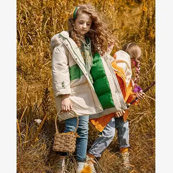 

Winter fashion girls down jackets thicker warm hooded children outerwear modis kids clothes down jackets winter coats Y2375